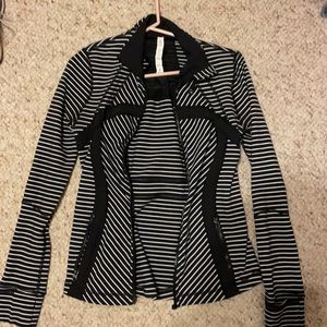 Size 8 Lululemon Define Jacket in black and white stripes
